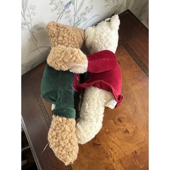 VINTAGE HALLMARK CHRISTMAS BEARS MAGNETIC KISSING MISTLETOE PLUSH SNOWFLAKES 10” - Picture 5 of 5